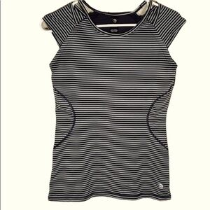 🔥🔥MPG Sz S/P Active Gray Striped Mesh Panels Polyester Spandex Top